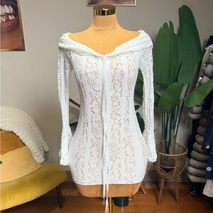 White Lace Off-Shoulder Dress